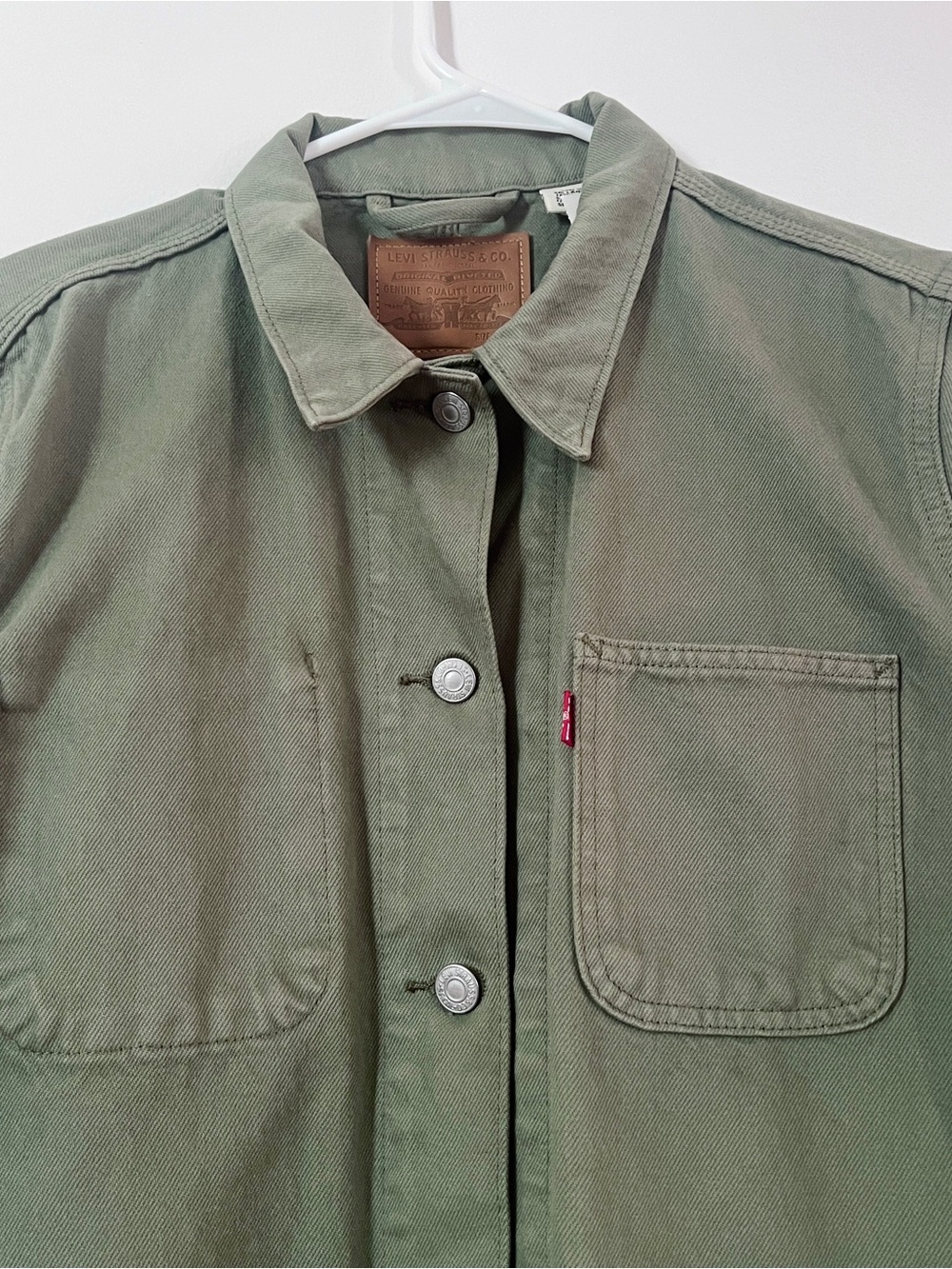 LEVI’S Button-Up Utility Denim Jacket in Olive/Khaki Green - Size M